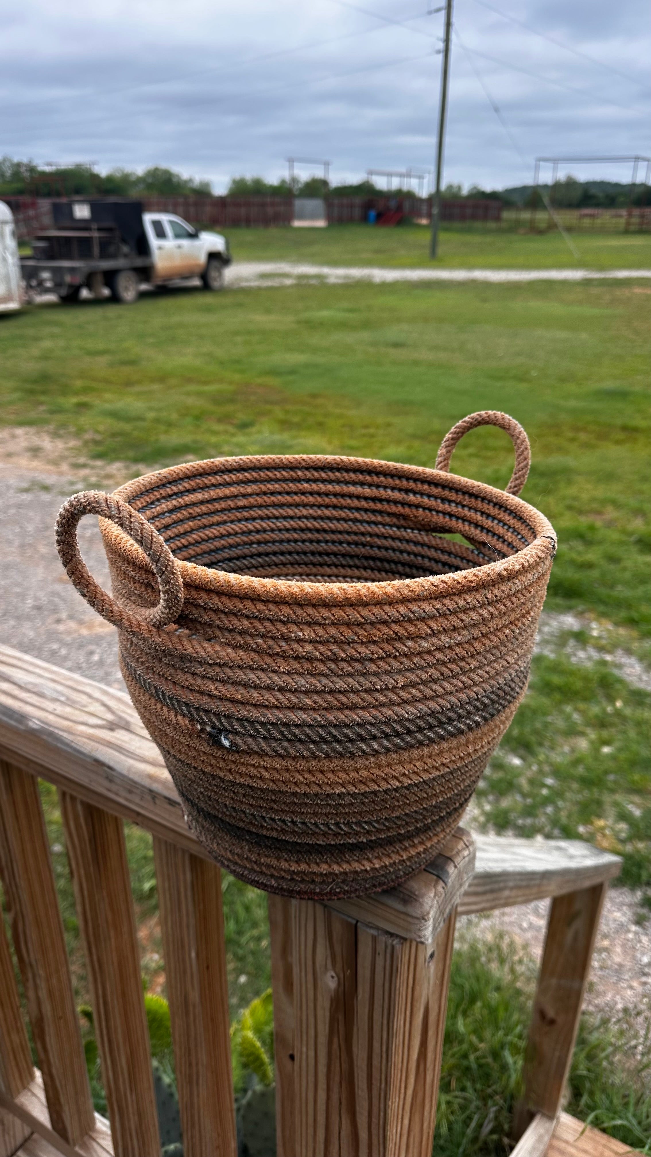 Lariat Rope Basket with Handles